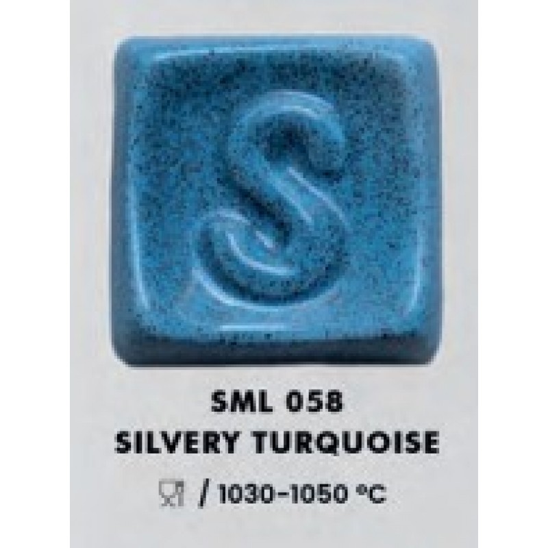 SML-T 058 SILVERY TURQUISE GLAZE  1030-1050°C